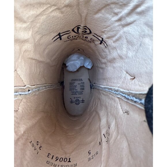 Circle G Unisex Kids Black Embroidered Western Boot Square Toe ( J7111) Size 5 - Picture 10 of 12